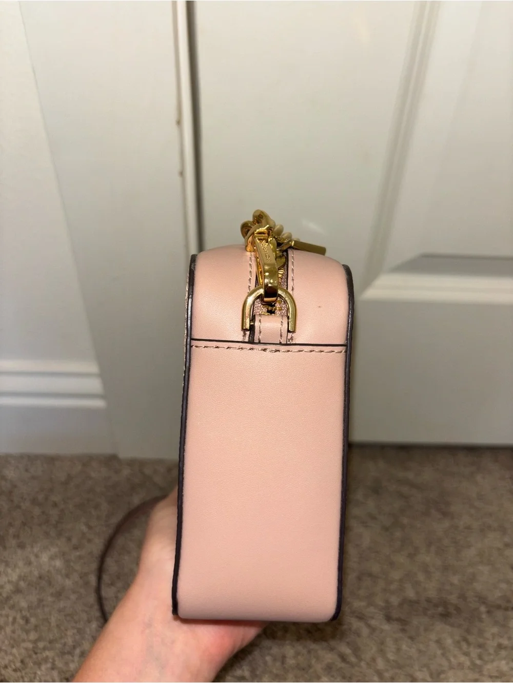 Michael Kors Blush Signature Crossbody with Gold Chain